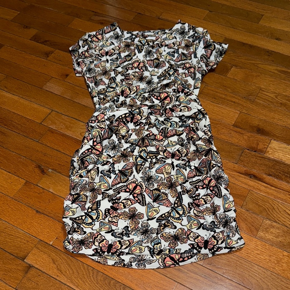 NOBO Black and White colorful butterfly Mini Dress
